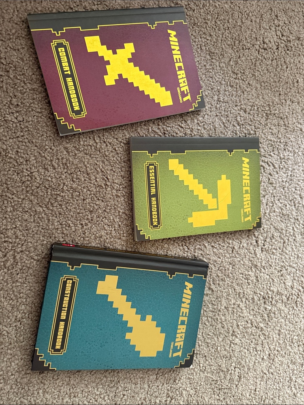 Minecraft Hardcover Handbook Bundle - Red, Green, Blue Covers